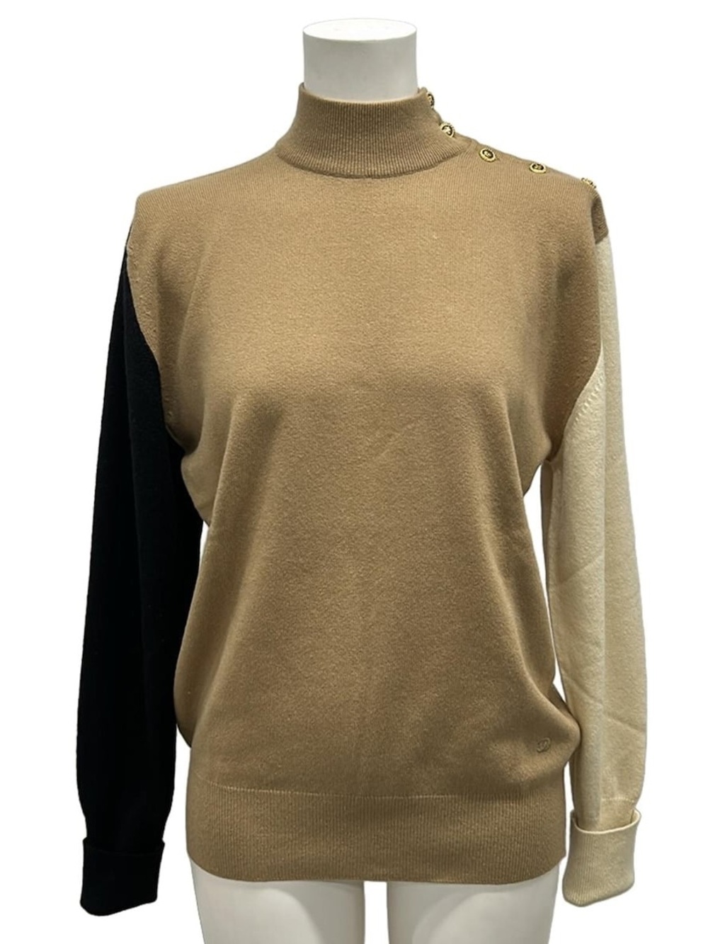 Authentic CHANEL color block vintage 100% cashmere sweater